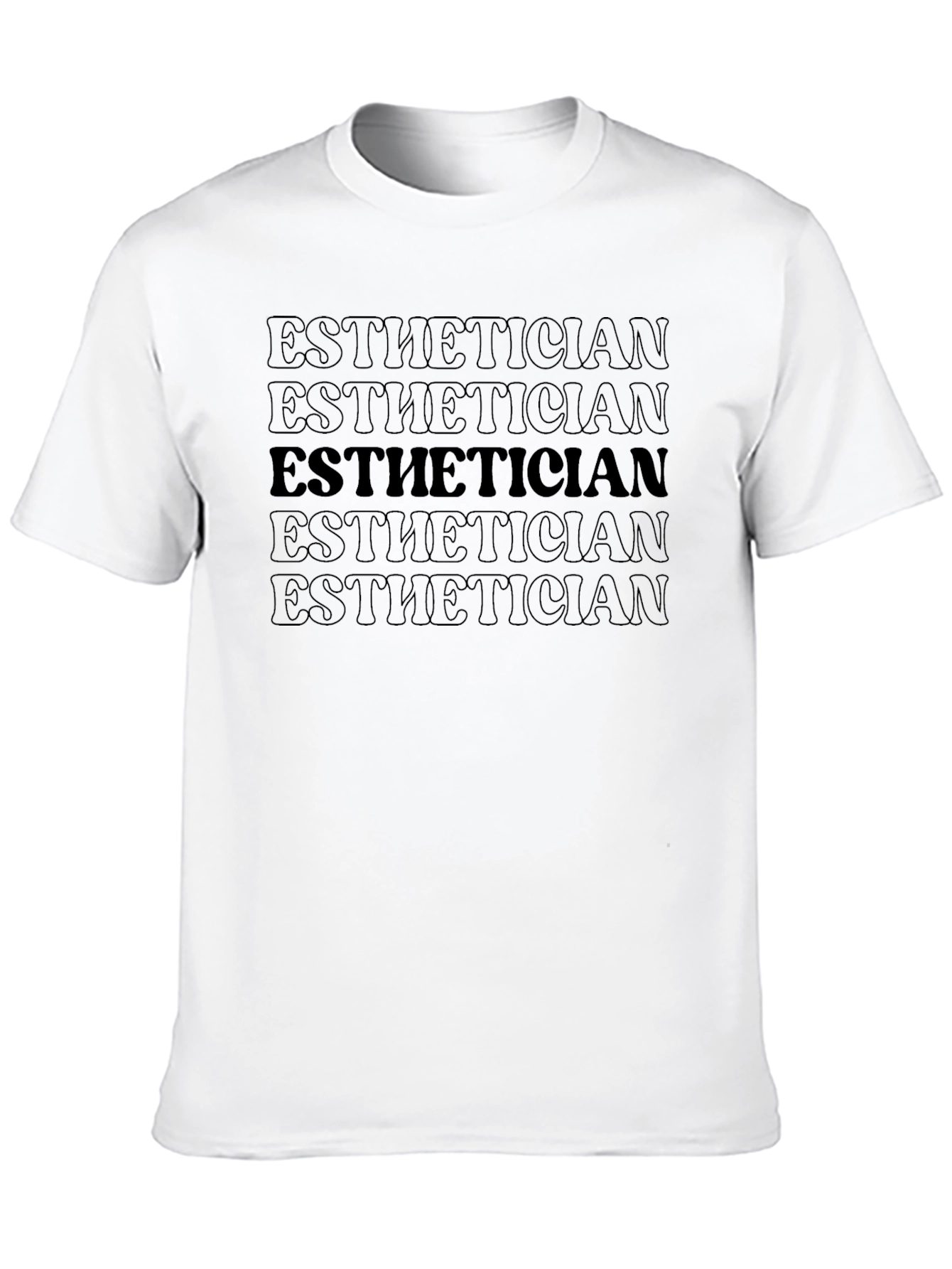 Esthetician Stacked Text Graphic Tee - Black Cotton Blend