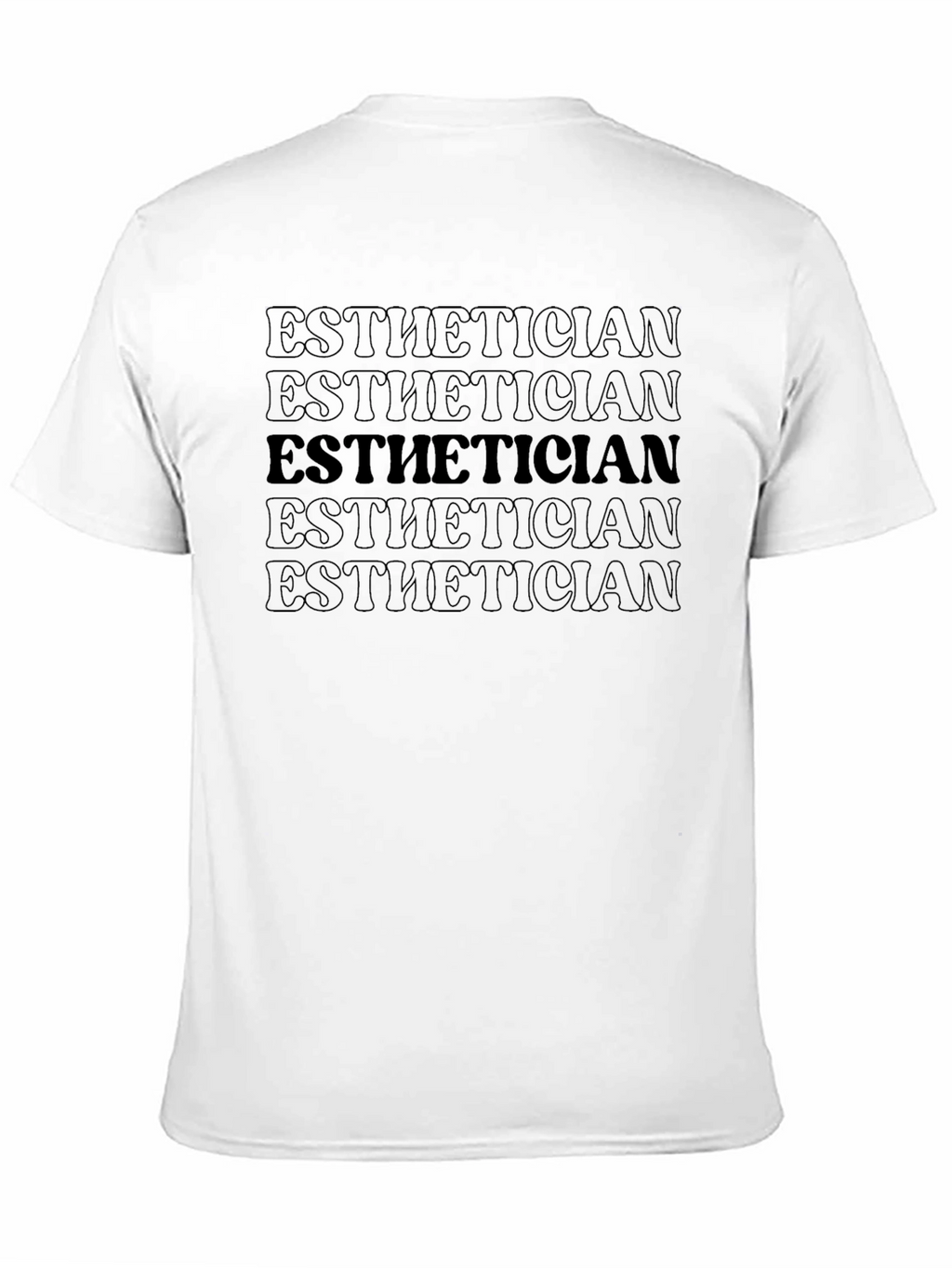 Esthetician Stacked Text Graphic Tee - Black Cotton Blend