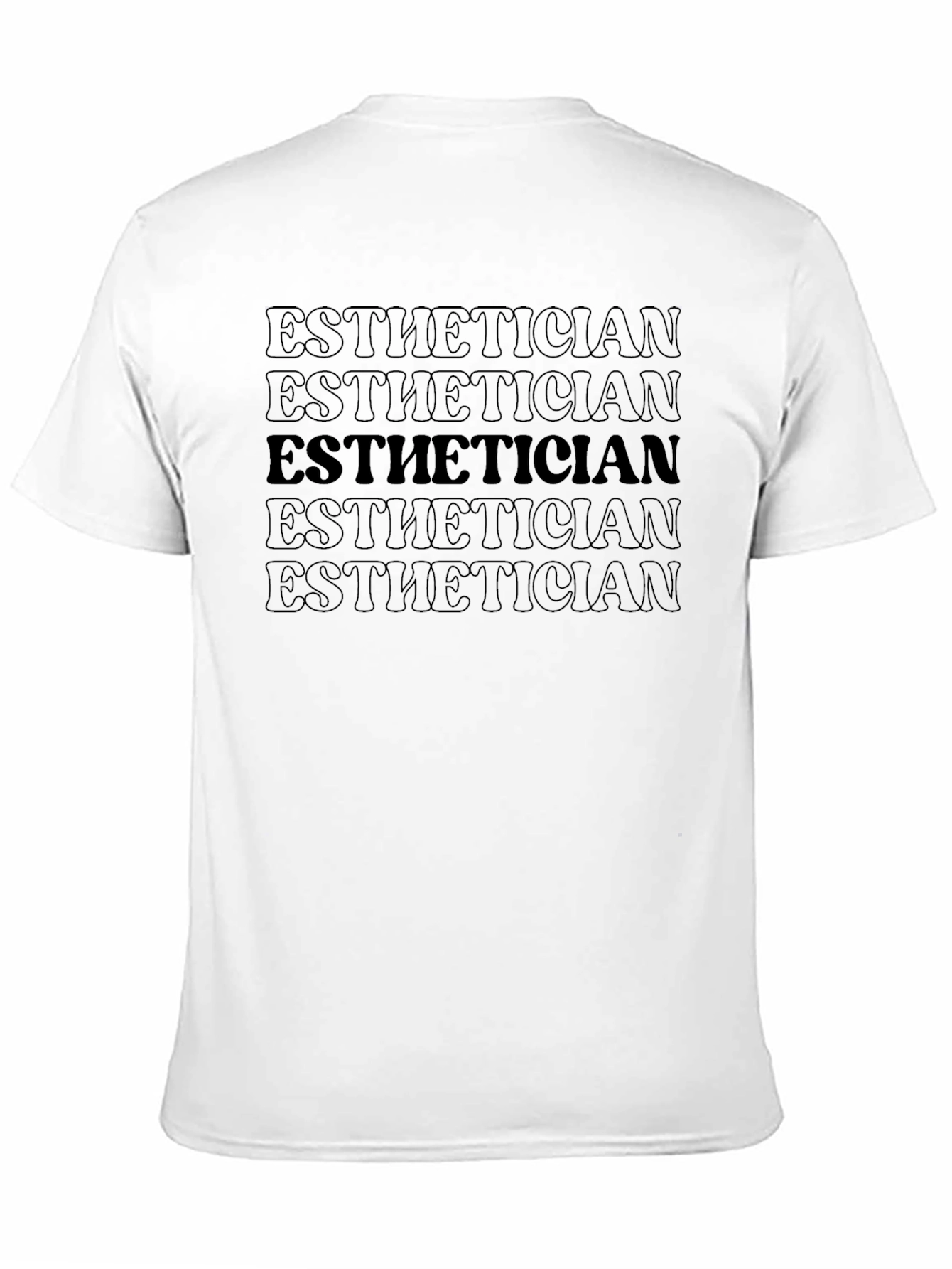 Esthetician Stacked Text Graphic Tee - Black Cotton Blend