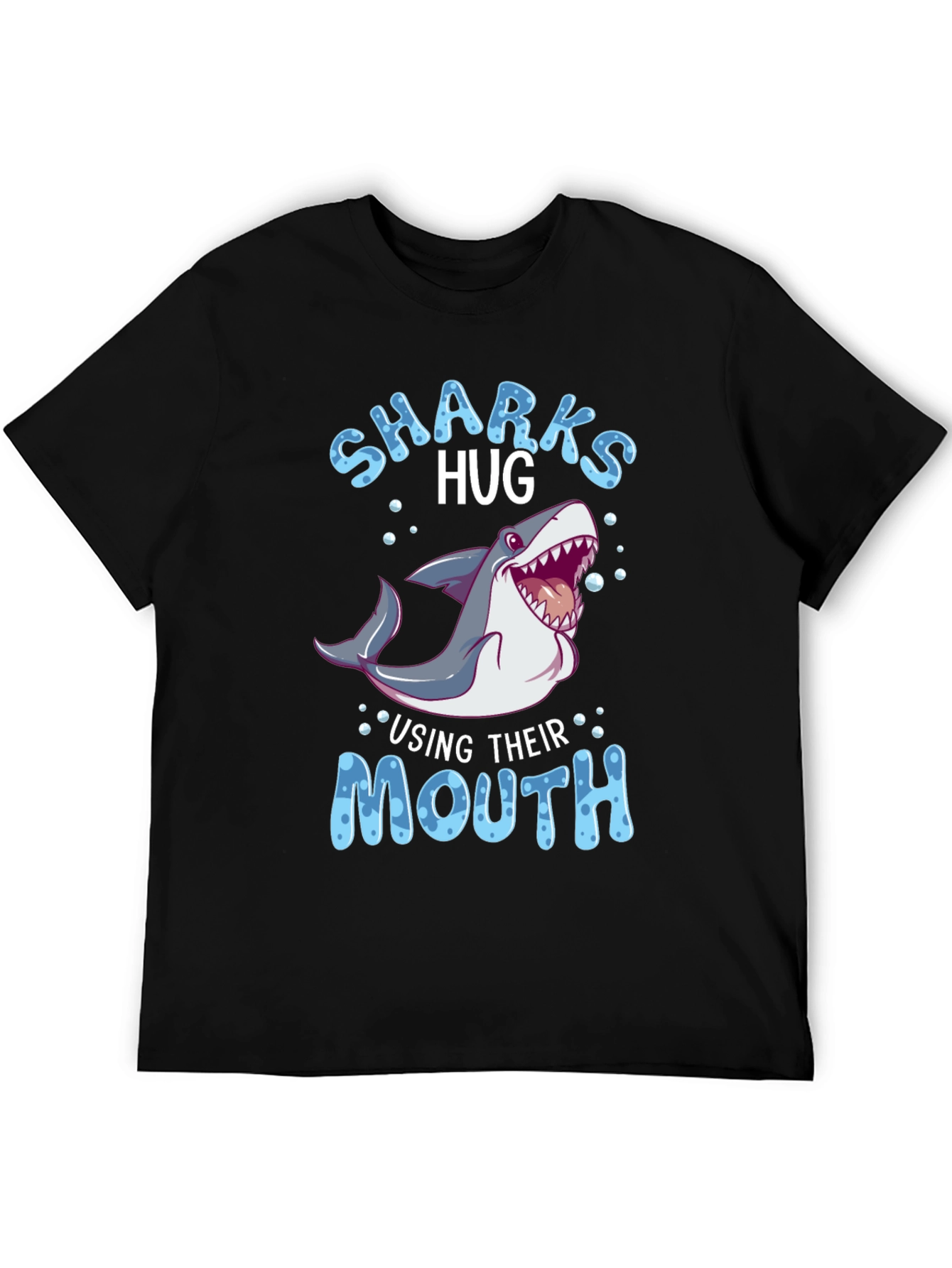 Sharks Hug Using Their Mouth T-Shirt - Funny Animal Tee
