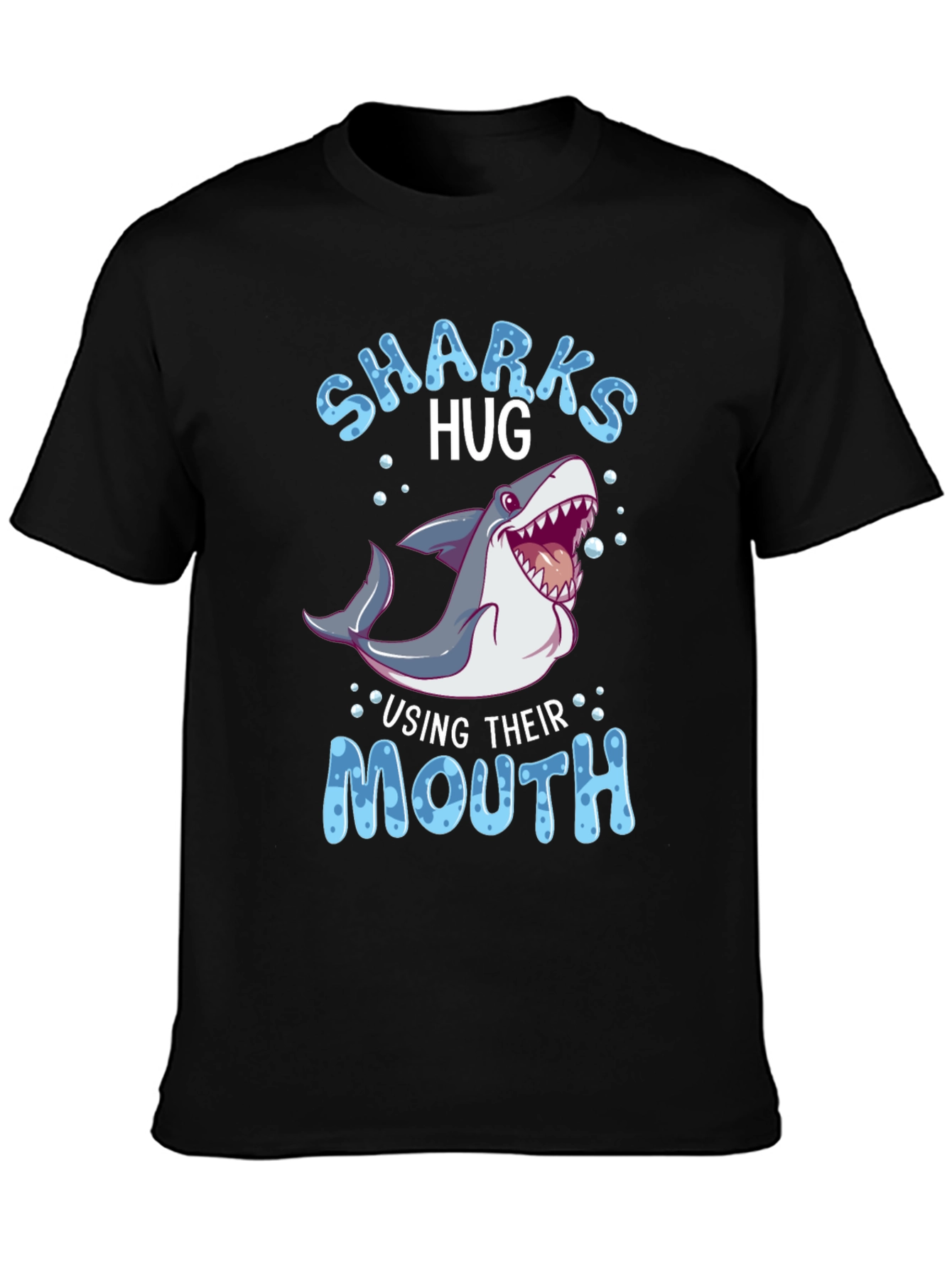Sharks Hug Using Their Mouth T-Shirt - Funny Animal Tee