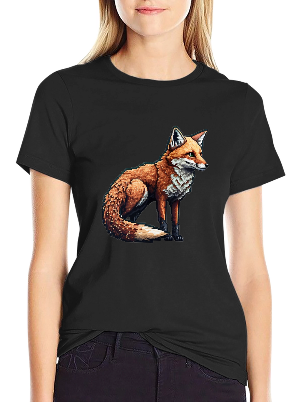 Fox Graphic Tee - Mens Black Cotton Blend T-Shirt