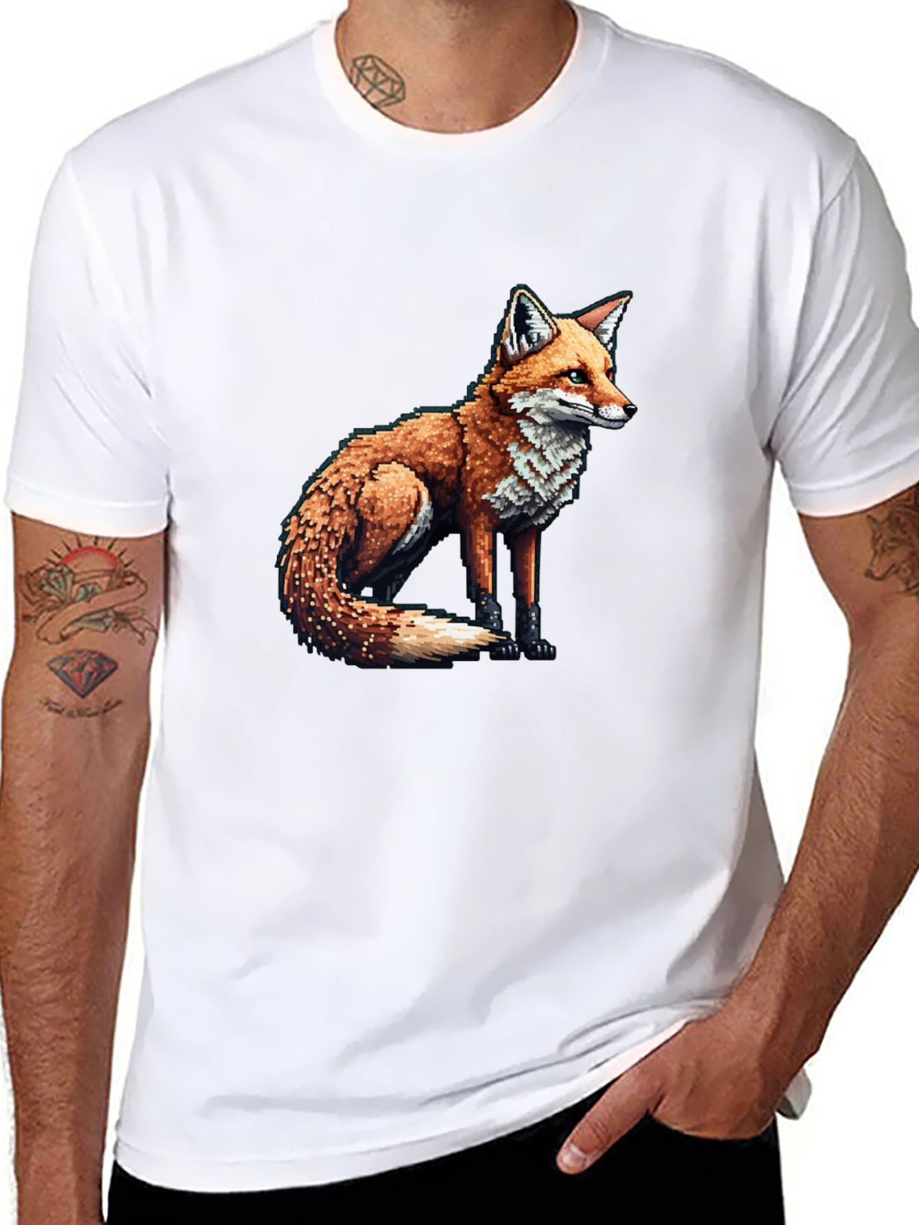 Fox Graphic Tee - Mens Black Cotton Blend T-Shirt