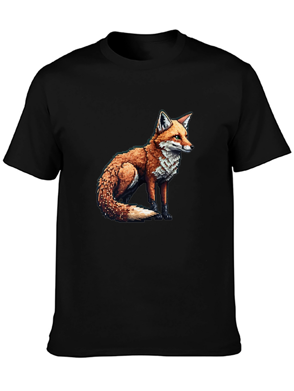 Fox Graphic Tee - Mens Black Cotton Blend T-Shirt