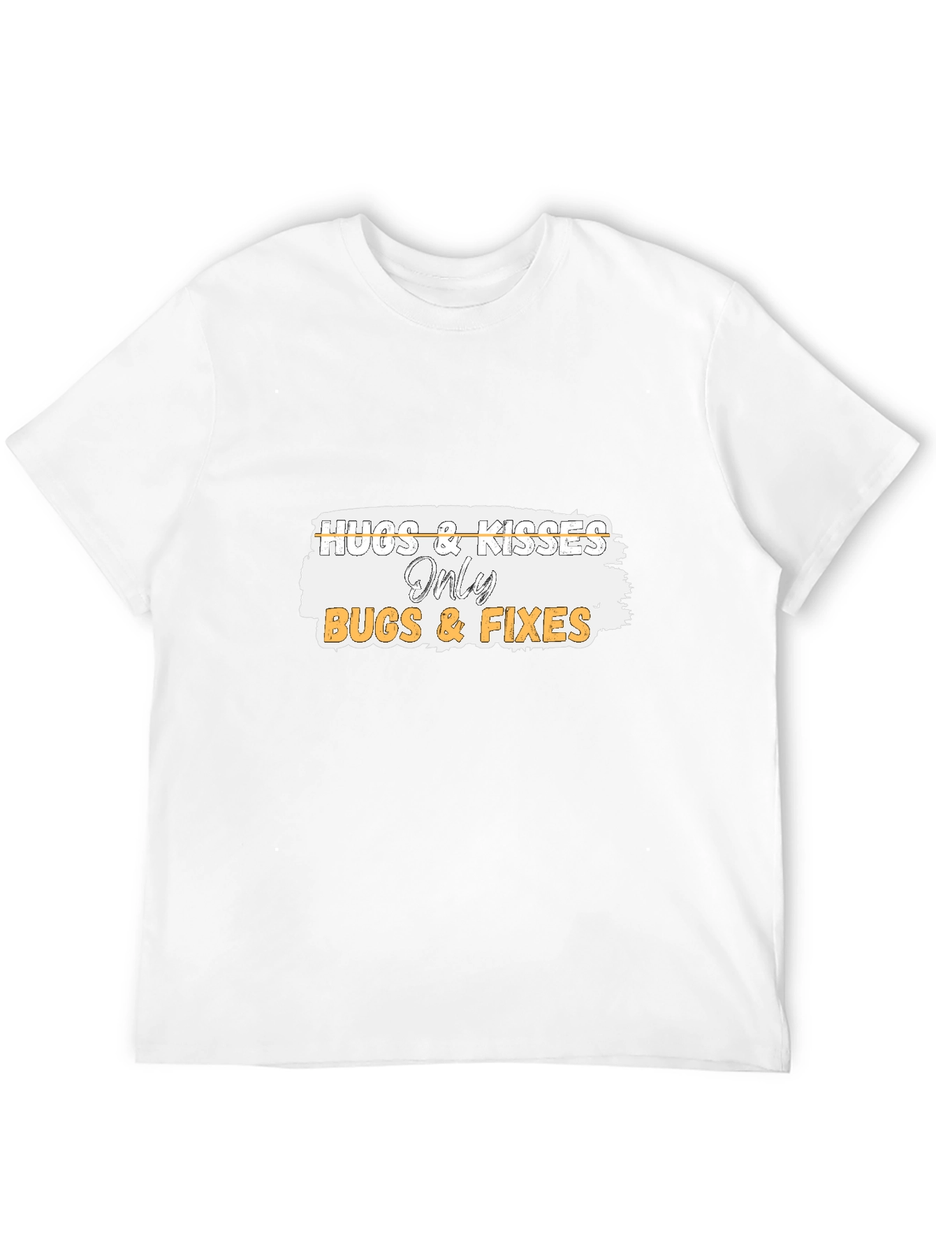 Hugs & Kisses Only Bugs & Fixes Black T-Shirt