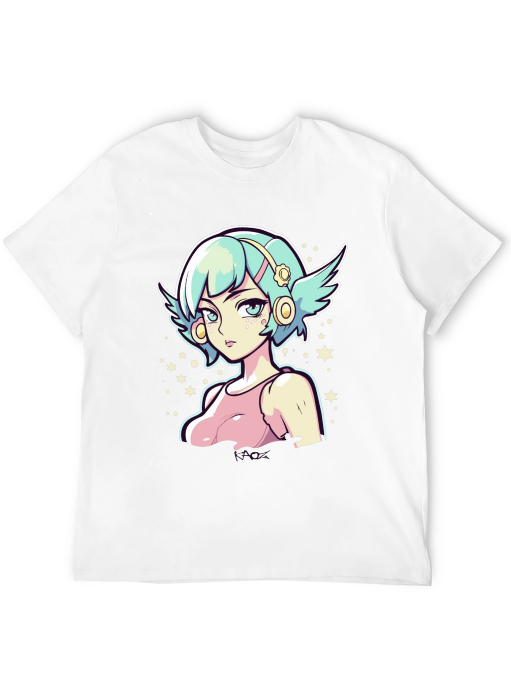 Anime Girl Graphic Tee - Black Cotton Shirt