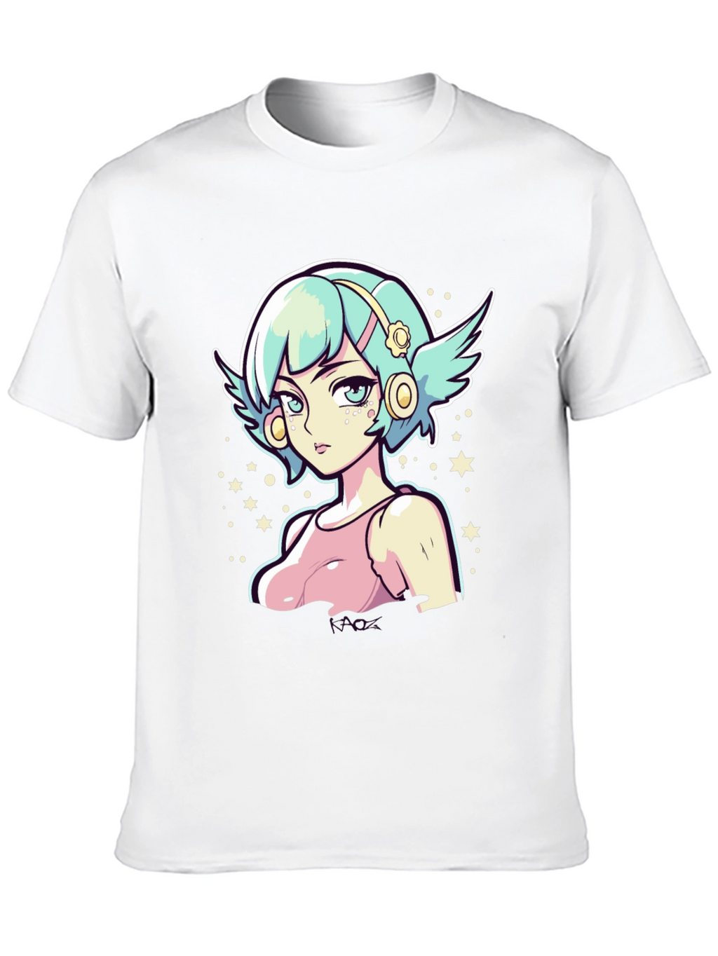 Anime Girl Graphic Tee - Black Cotton Shirt