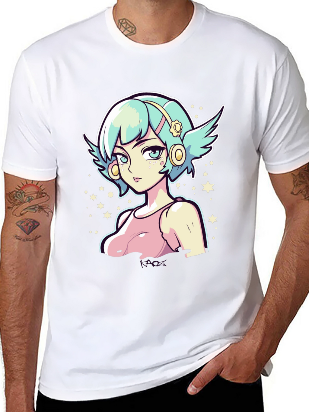 Anime Girl Graphic Tee - Black Cotton Shirt