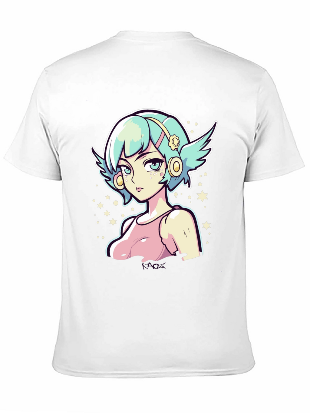 Anime Girl Graphic Tee - Black Cotton Shirt