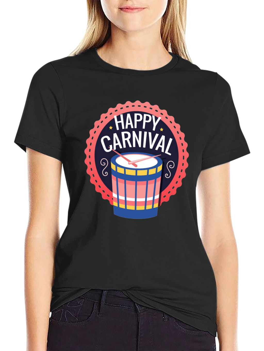 Happy Carnival Drum Graphic T-Shirt
