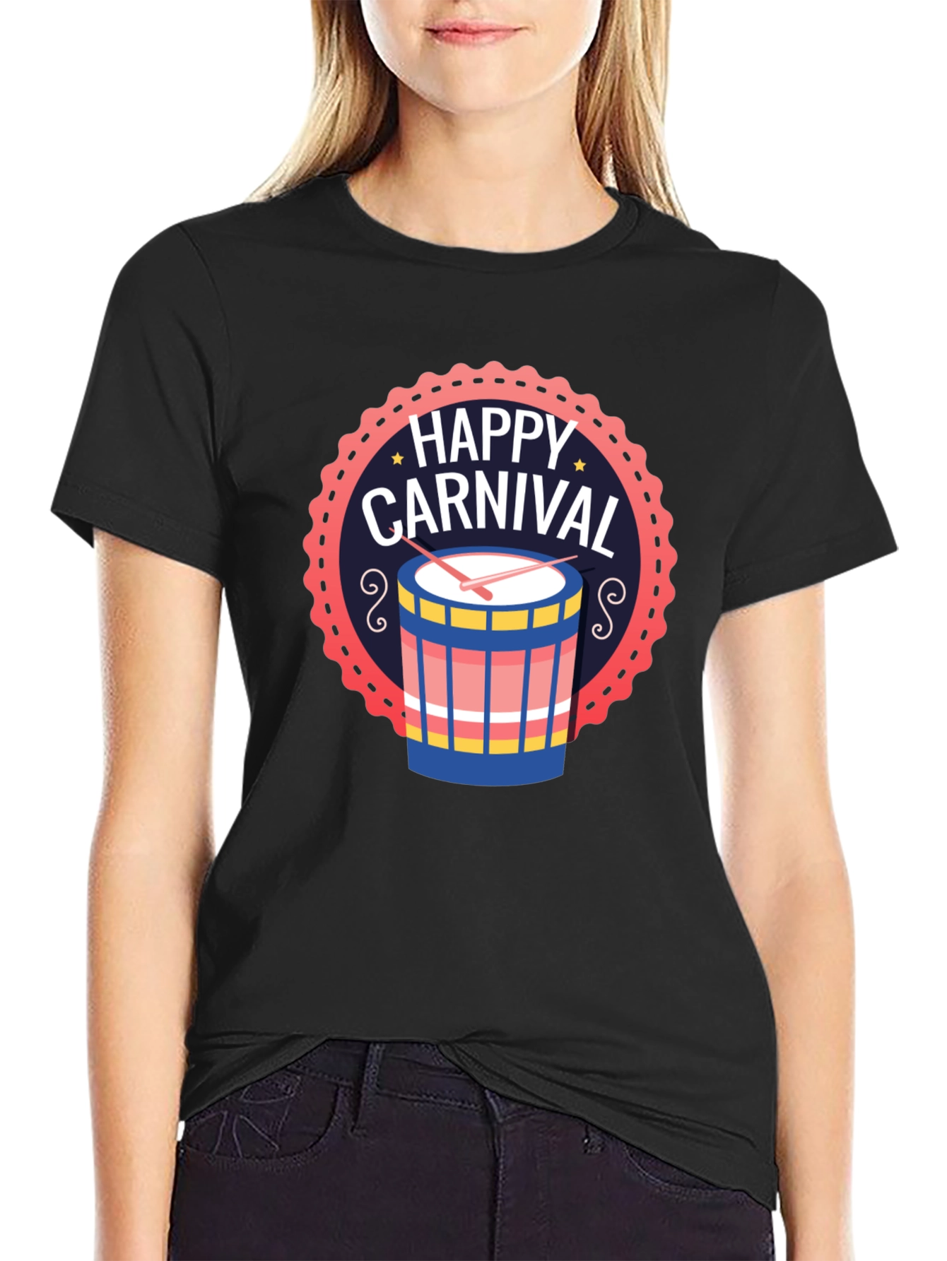 Happy Carnival Drum Graphic T-Shirt
