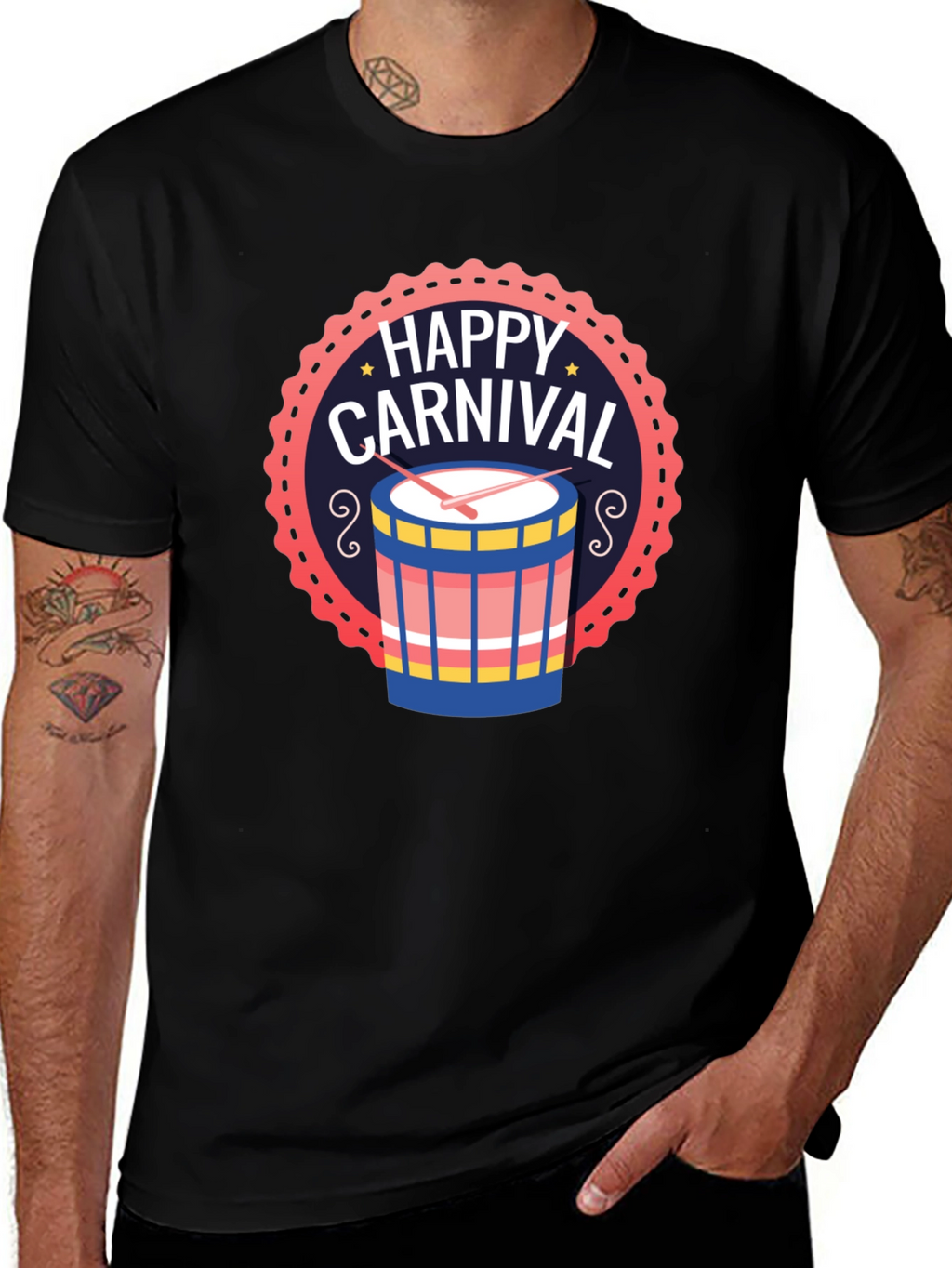 Happy Carnival Drum Graphic T-Shirt