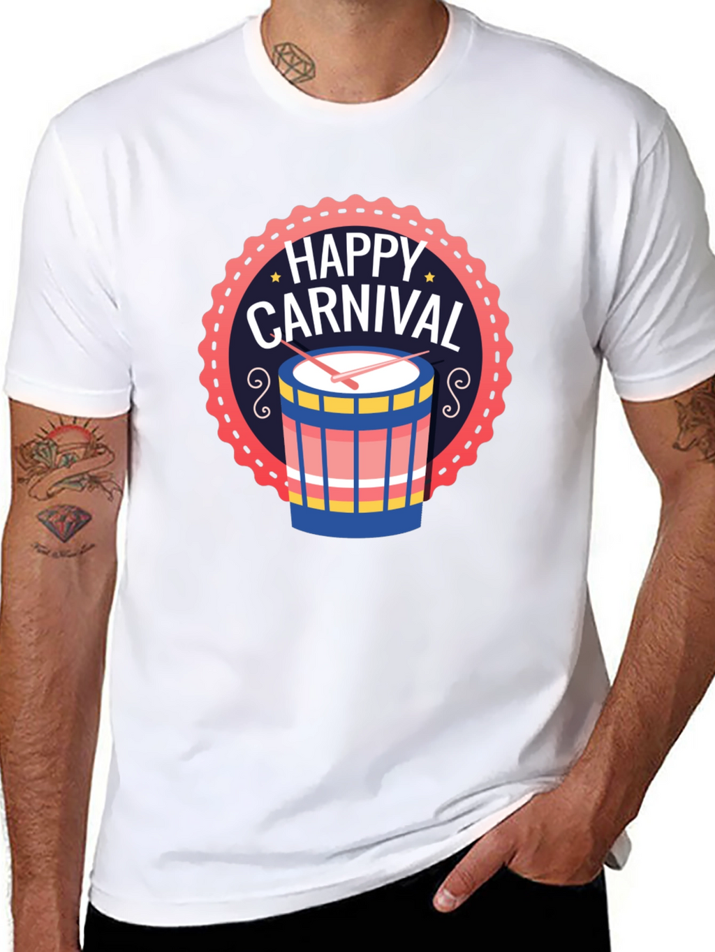 Happy Carnival Drum Graphic T-Shirt