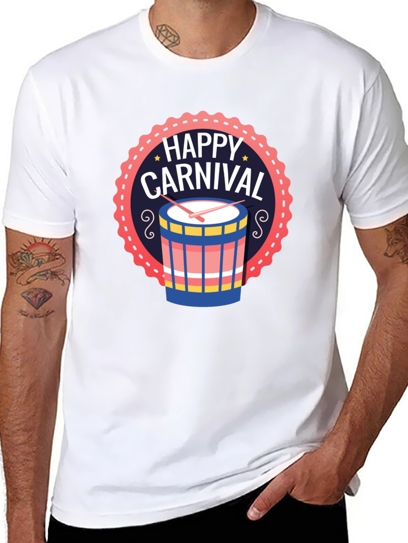 Happy Carnival Drum Graphic T-Shirt