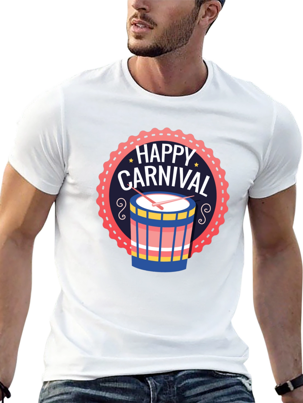 Happy Carnival Drum Graphic T-Shirt