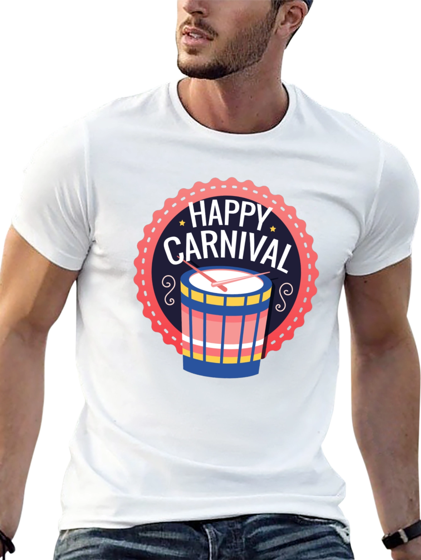 Happy Carnival Drum Graphic T-Shirt