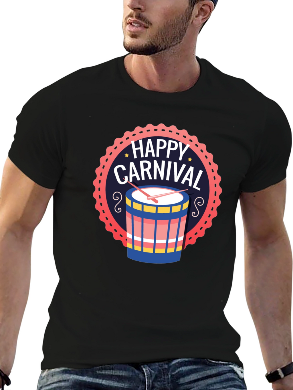 Happy Carnival Drum Graphic T-Shirt