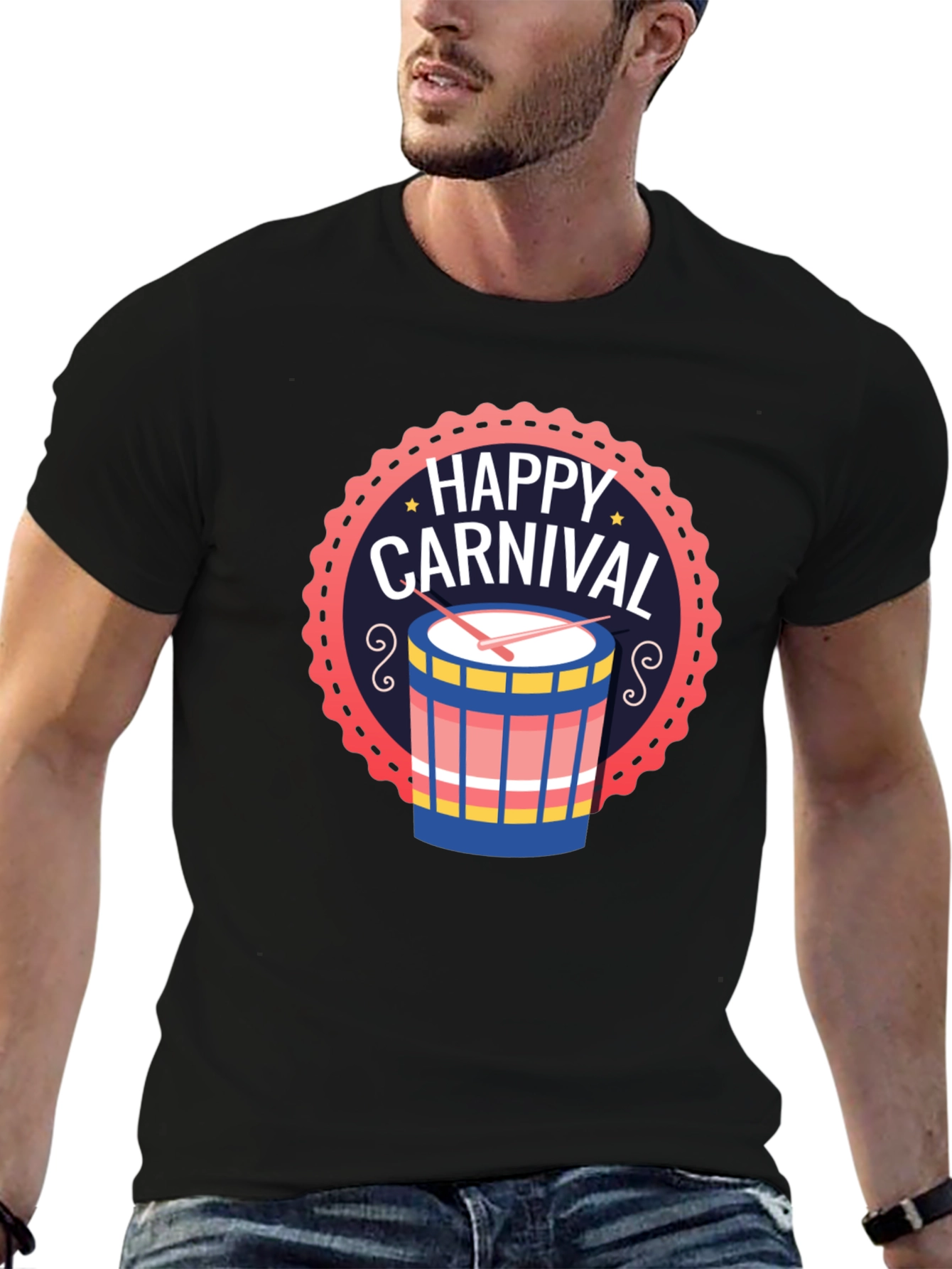 Happy Carnival Drum Graphic T-Shirt