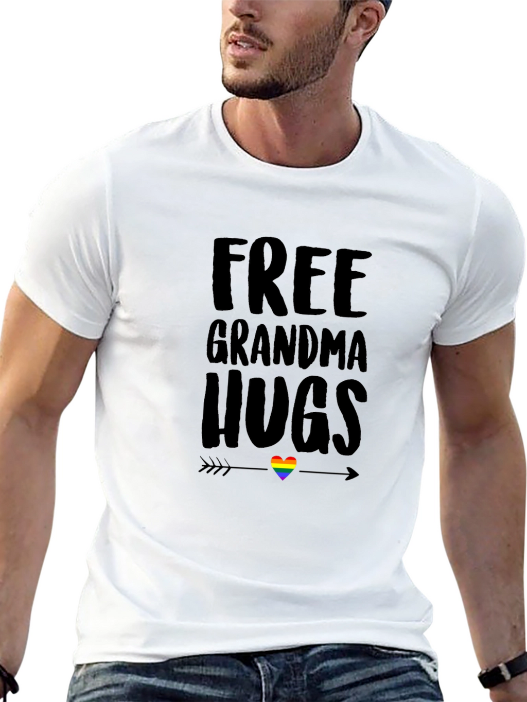 Free Grandma Hugs LGBT Pride Arrow T-Shirt