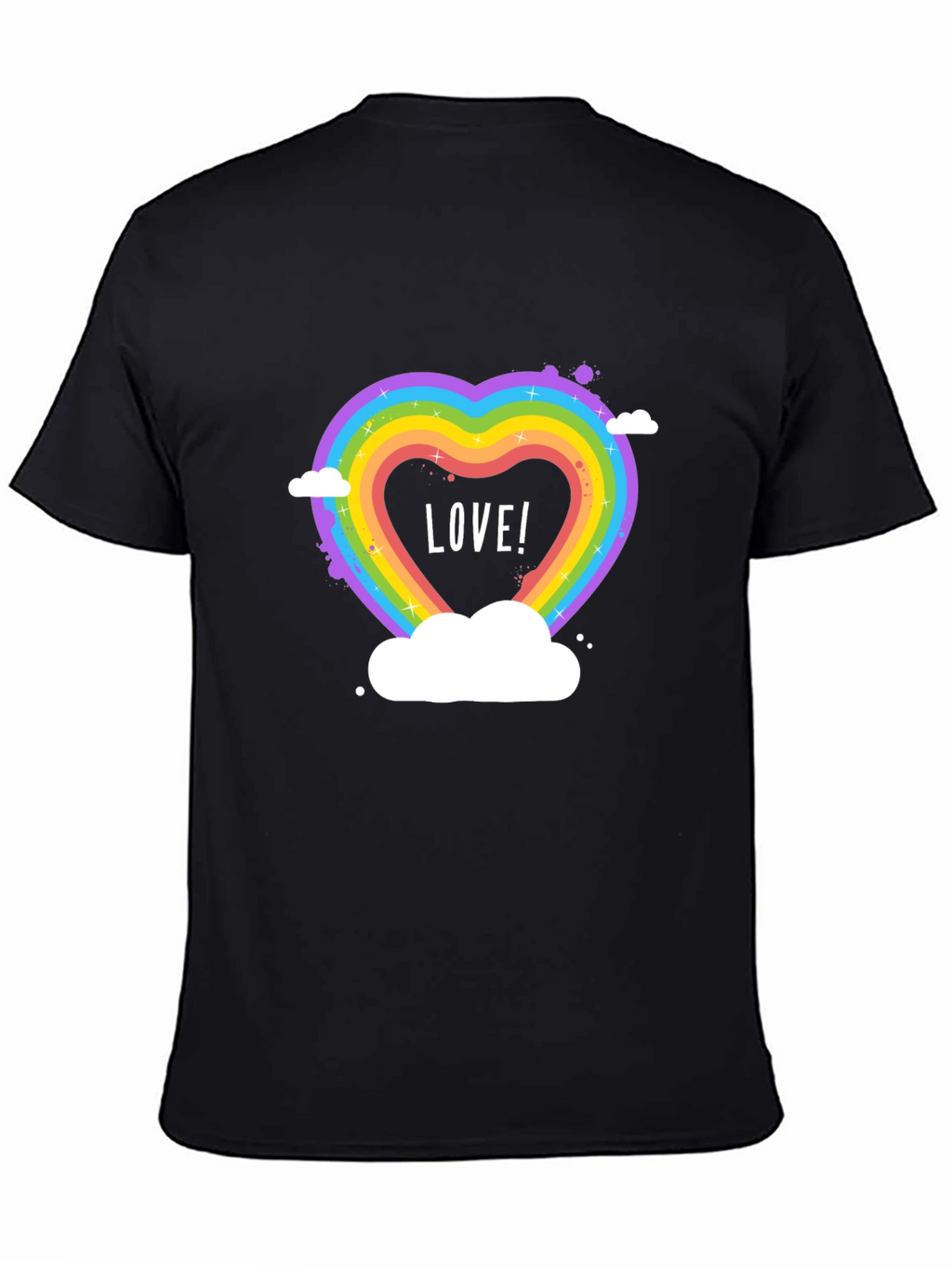 Love Wins Rainbow Heart Graphic Tee - Black
