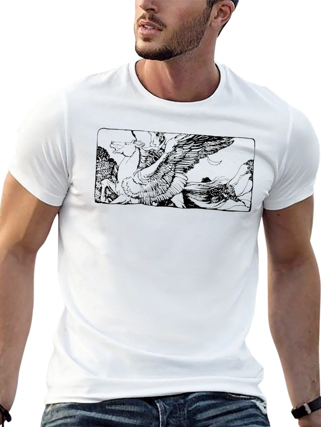 Pegasus Graphic Black T-Shirt