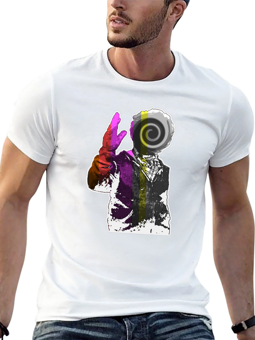 Abstract Swirl Graphic Tee - Mens Black T-Shirt