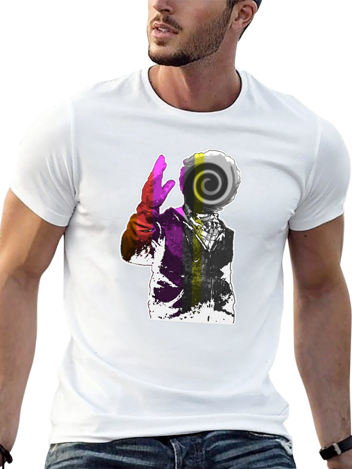 Abstract Swirl Graphic Tee - Mens Black T-Shirt