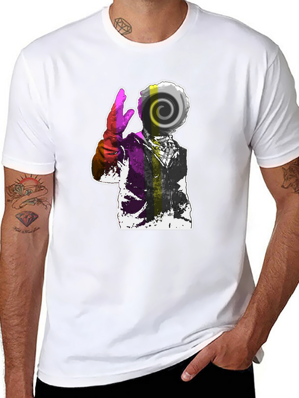 Abstract Swirl Graphic Tee - Mens Black T-Shirt