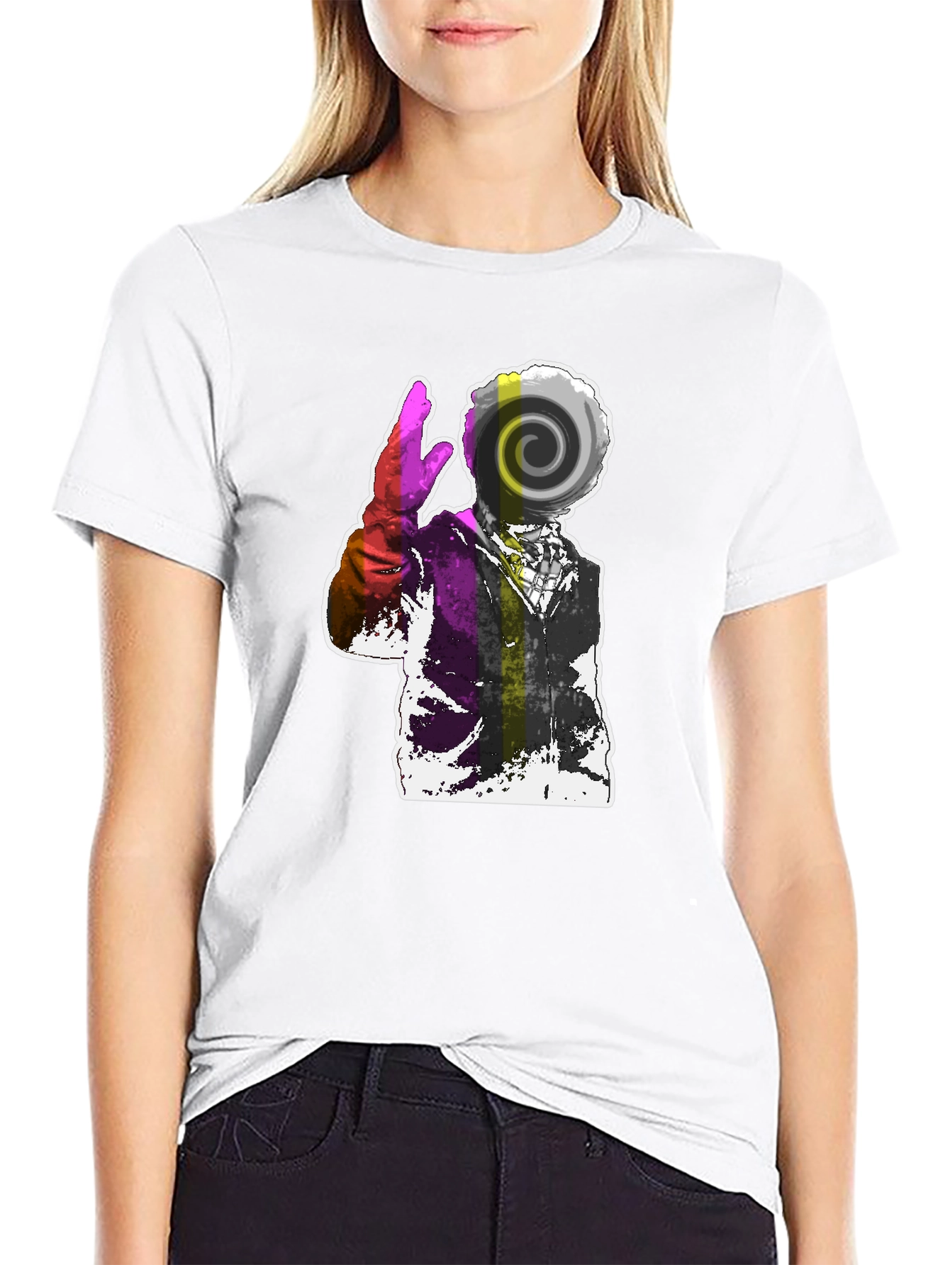 Abstract Swirl Graphic Tee - Mens Black T-Shirt