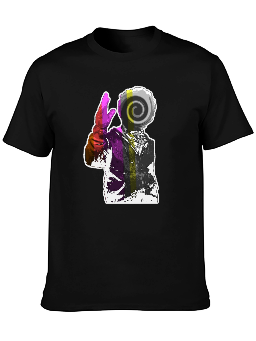 Abstract Swirl Graphic Tee - Mens Black T-Shirt