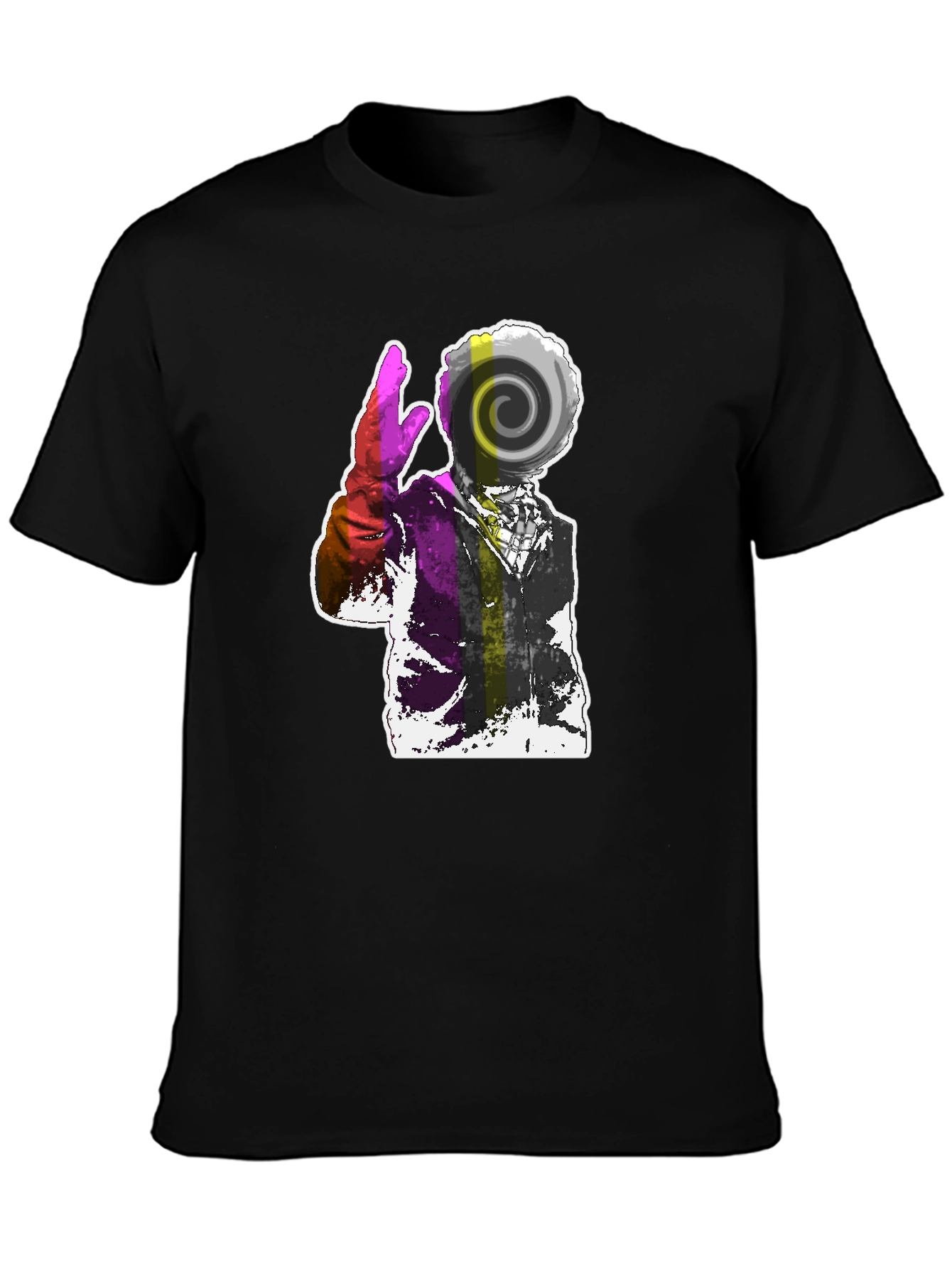 Abstract Swirl Graphic Tee - Mens Black T-Shirt