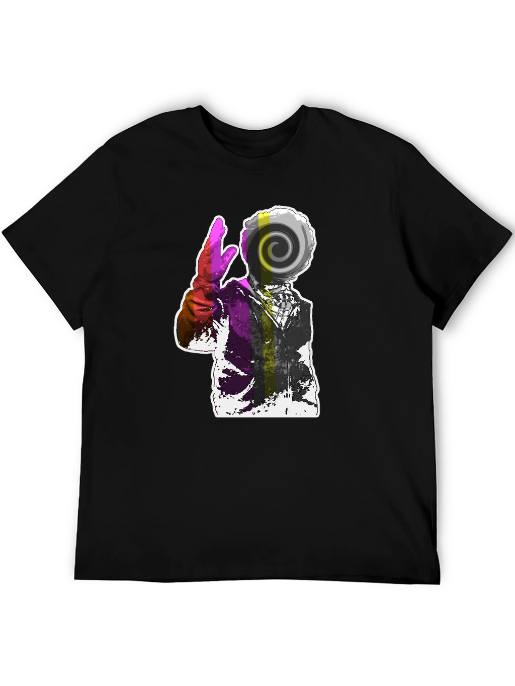 Abstract Swirl Graphic Tee - Mens Black T-Shirt