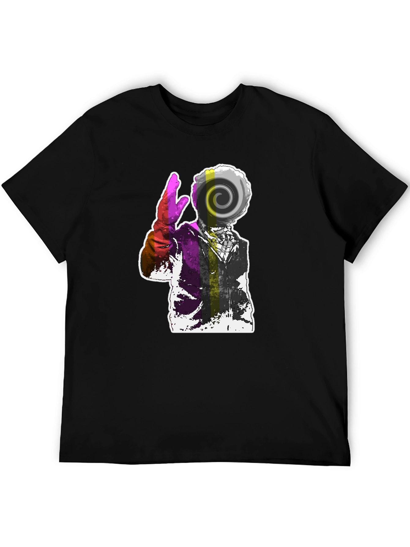 Abstract Swirl Graphic Tee - Mens Black T-Shirt
