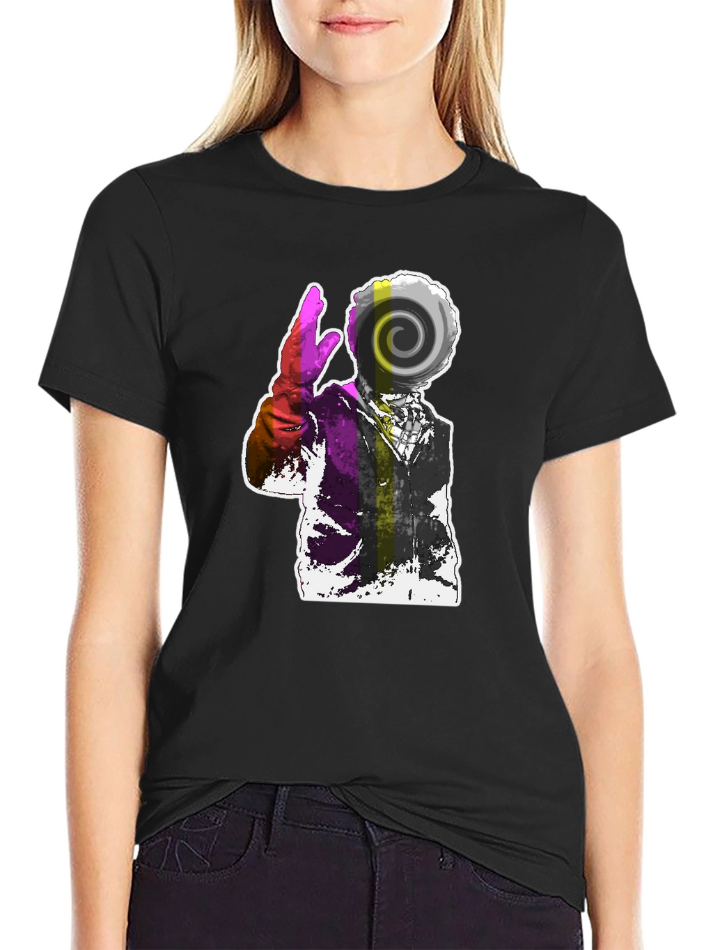 Abstract Swirl Graphic Tee - Mens Black T-Shirt