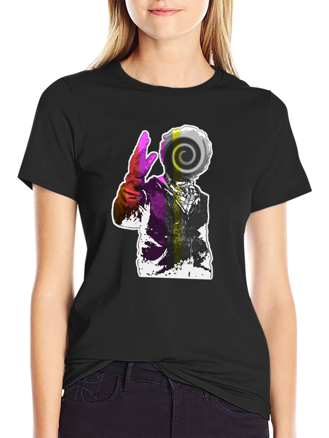 Abstract Swirl Graphic Tee - Mens Black T-Shirt