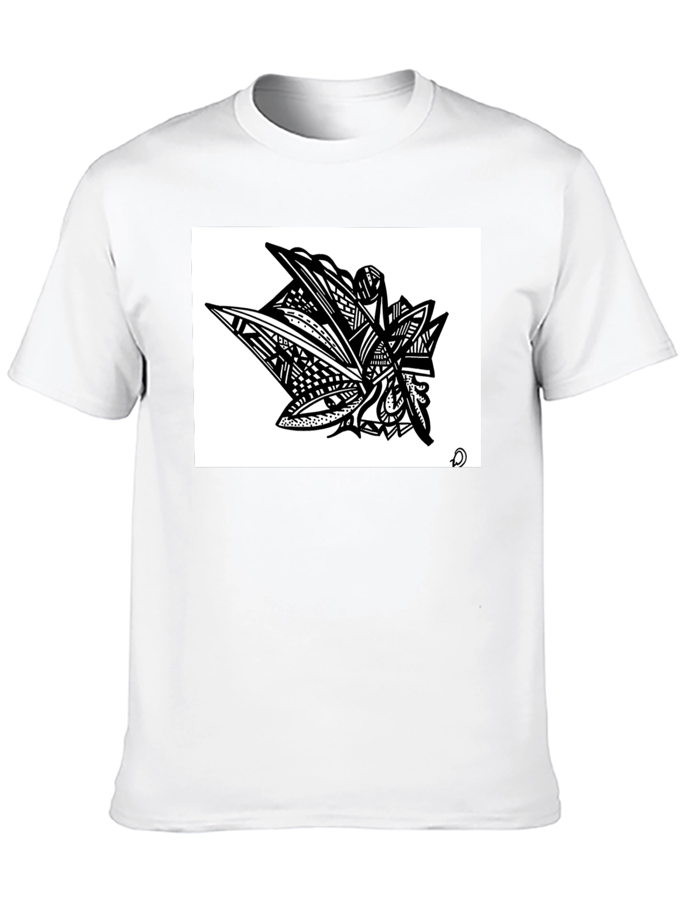 Abstract Art Graphic Tee - Modern Black Shirt