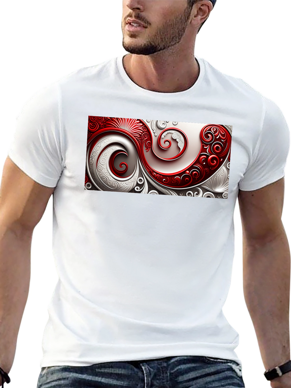 Elegant Swirl Graphic T-Shirt