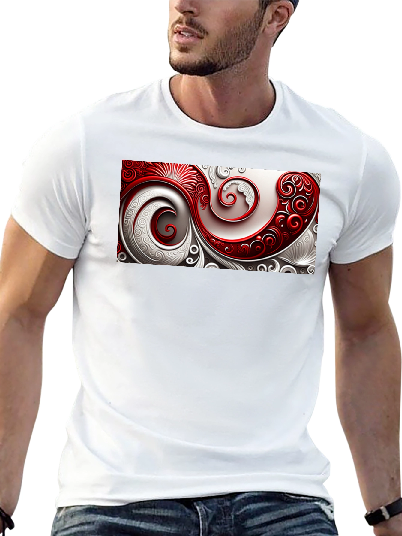 Elegant Swirl Graphic T-Shirt