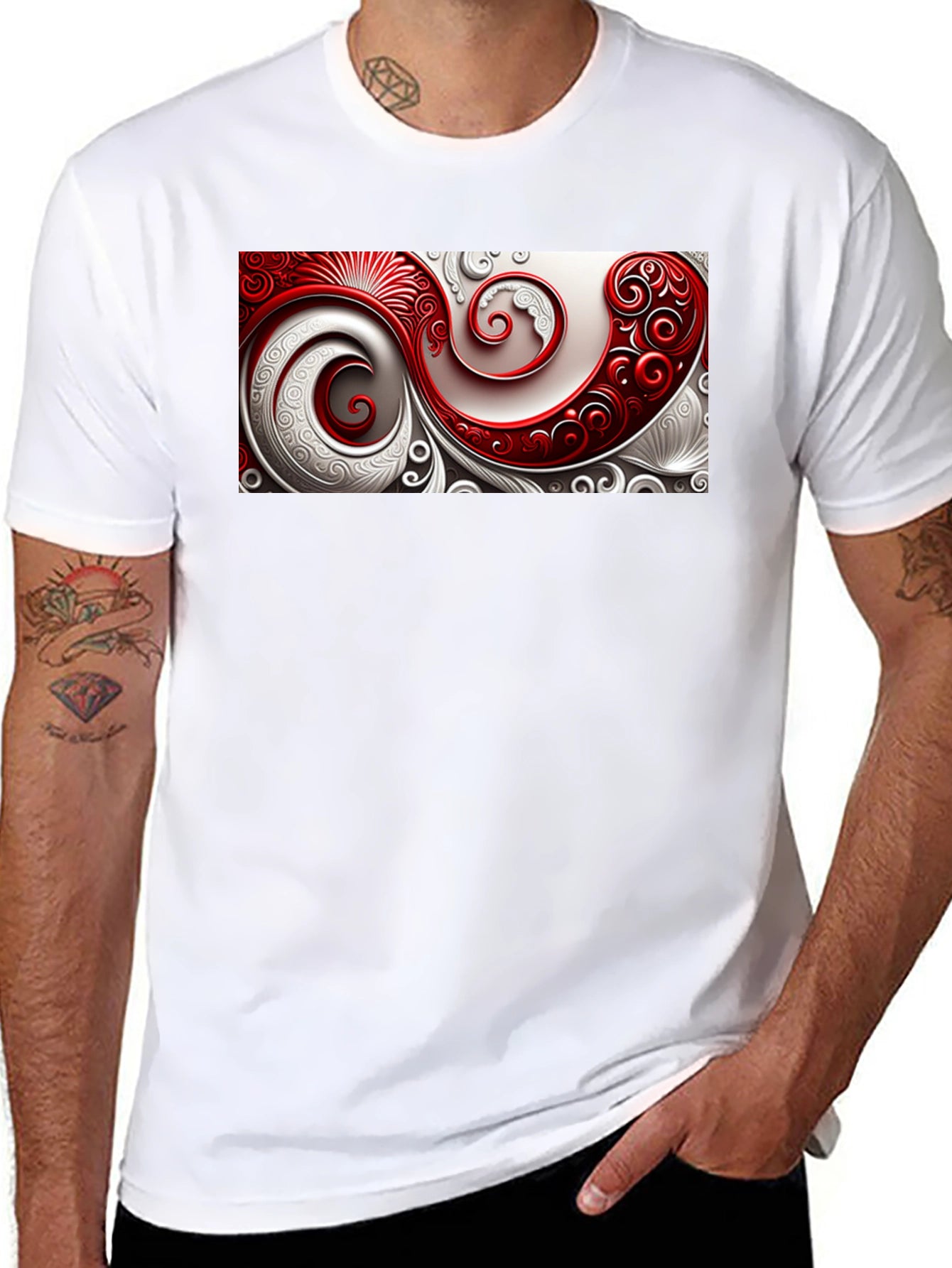 Elegant Swirl Graphic T-Shirt