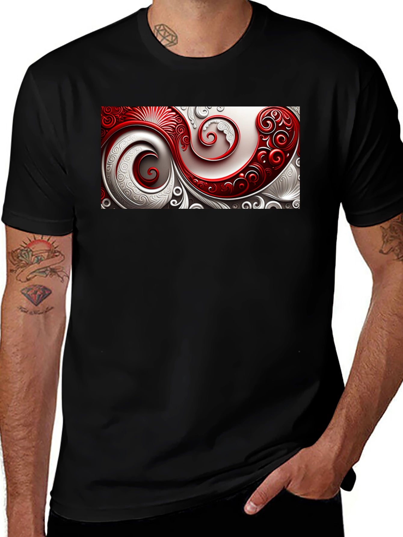 Elegant Swirl Graphic T-Shirt