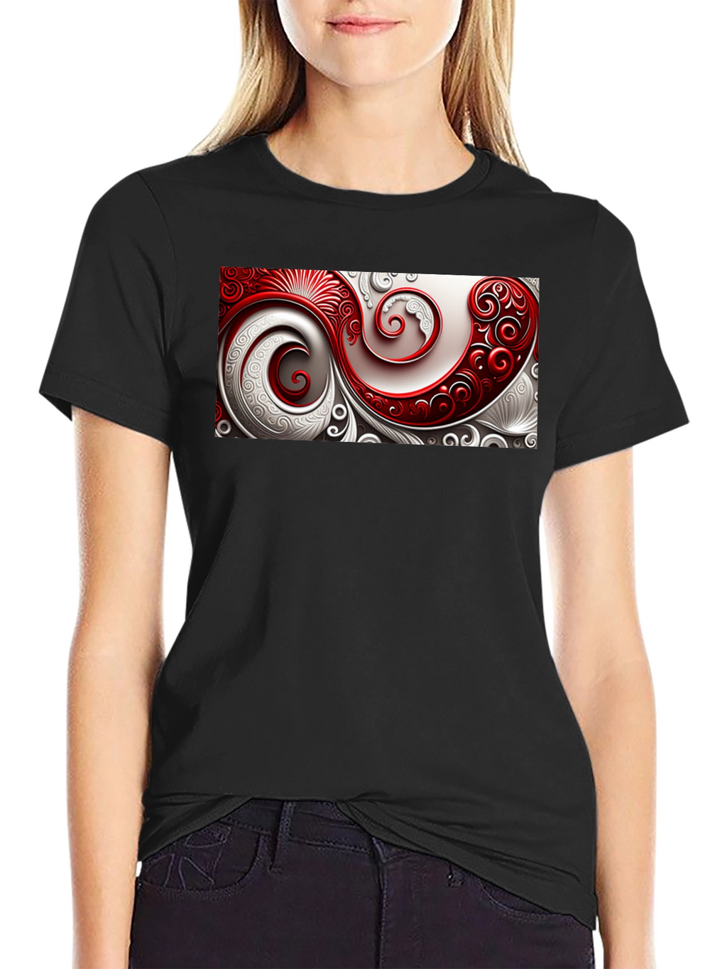 Elegant Swirl Graphic T-Shirt