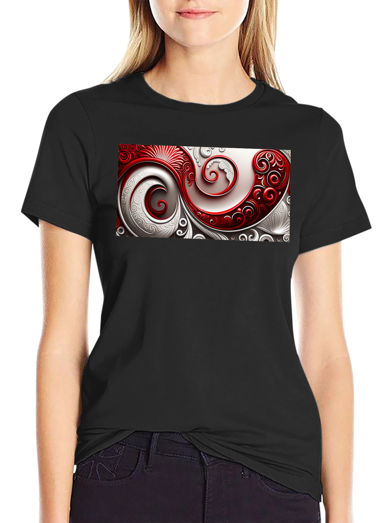 Elegant Swirl Graphic T-Shirt