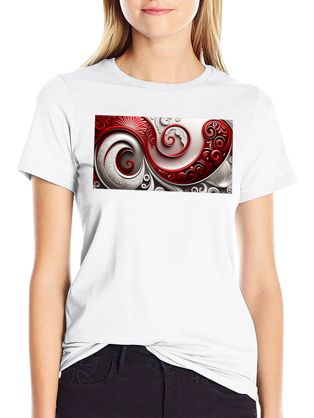 Elegant Swirl Graphic T-Shirt