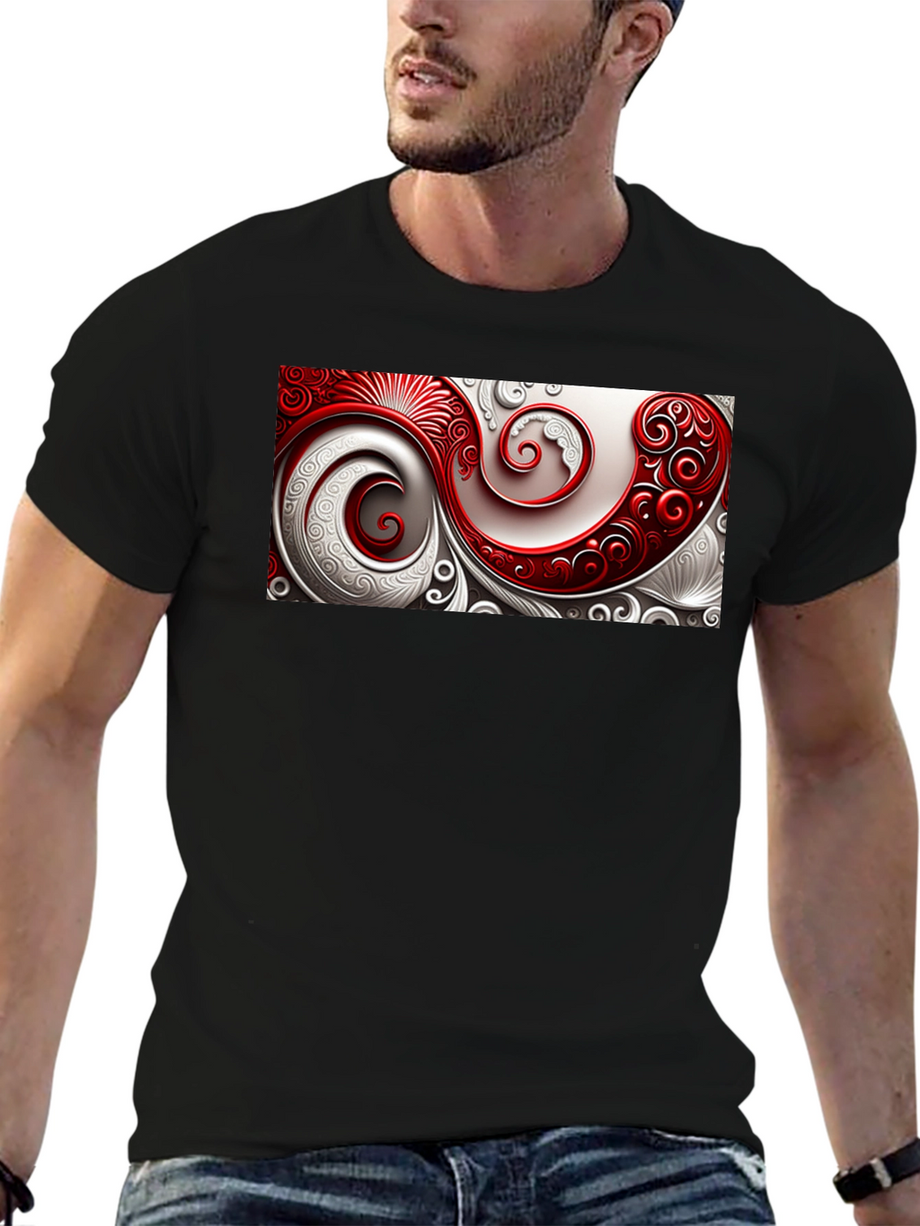 Elegant Swirl Graphic T-Shirt