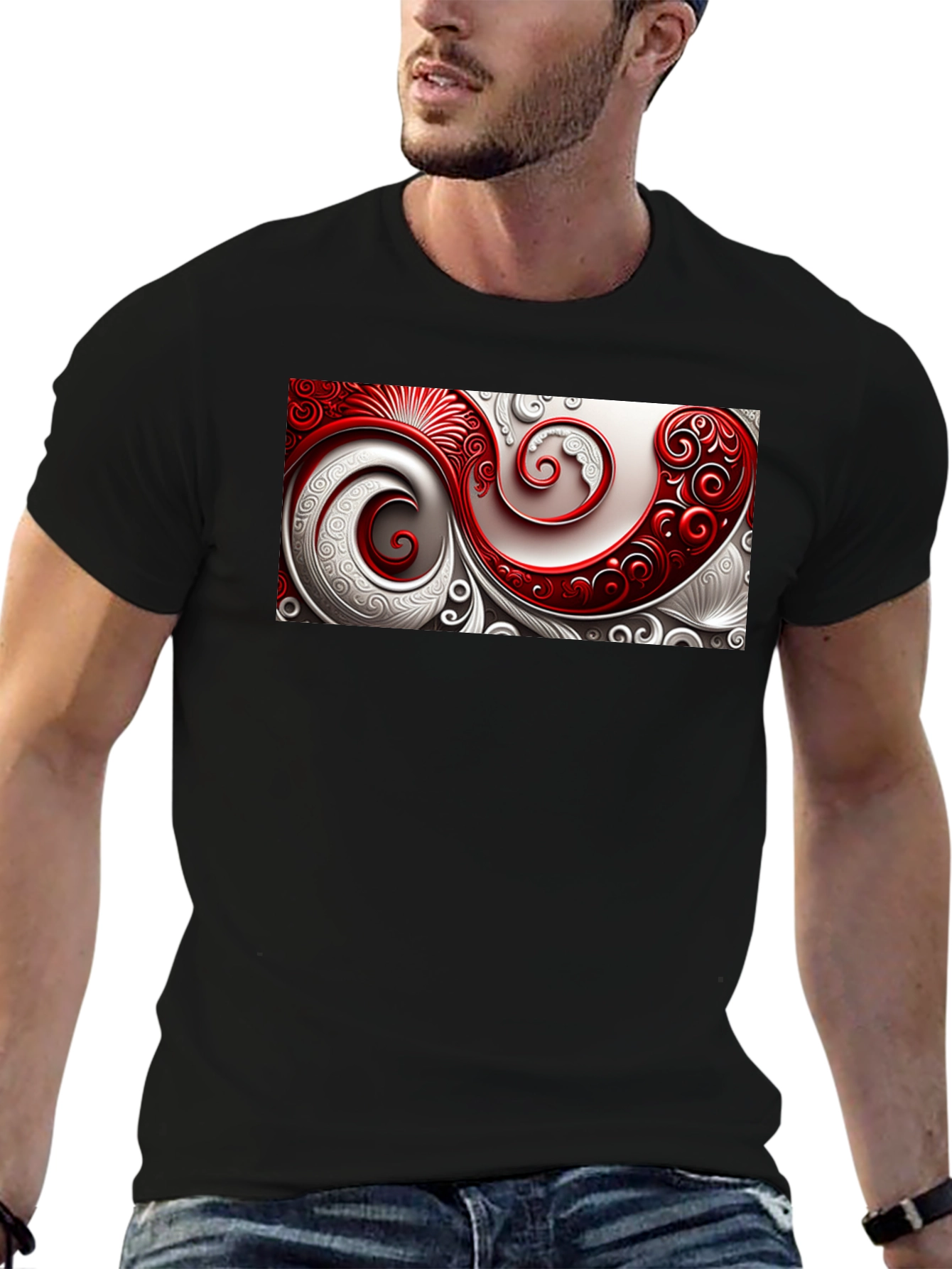 Elegant Swirl Graphic T-Shirt