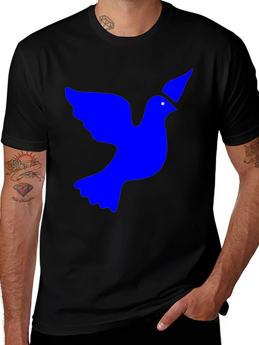 Dove Graphic Tee - Black Cotton Blend