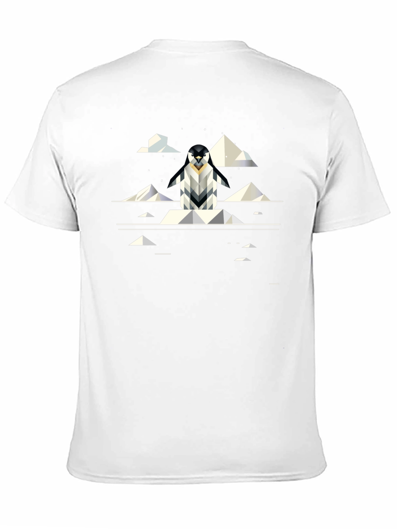 Geometric Penguin Graphic Black T-Shirt