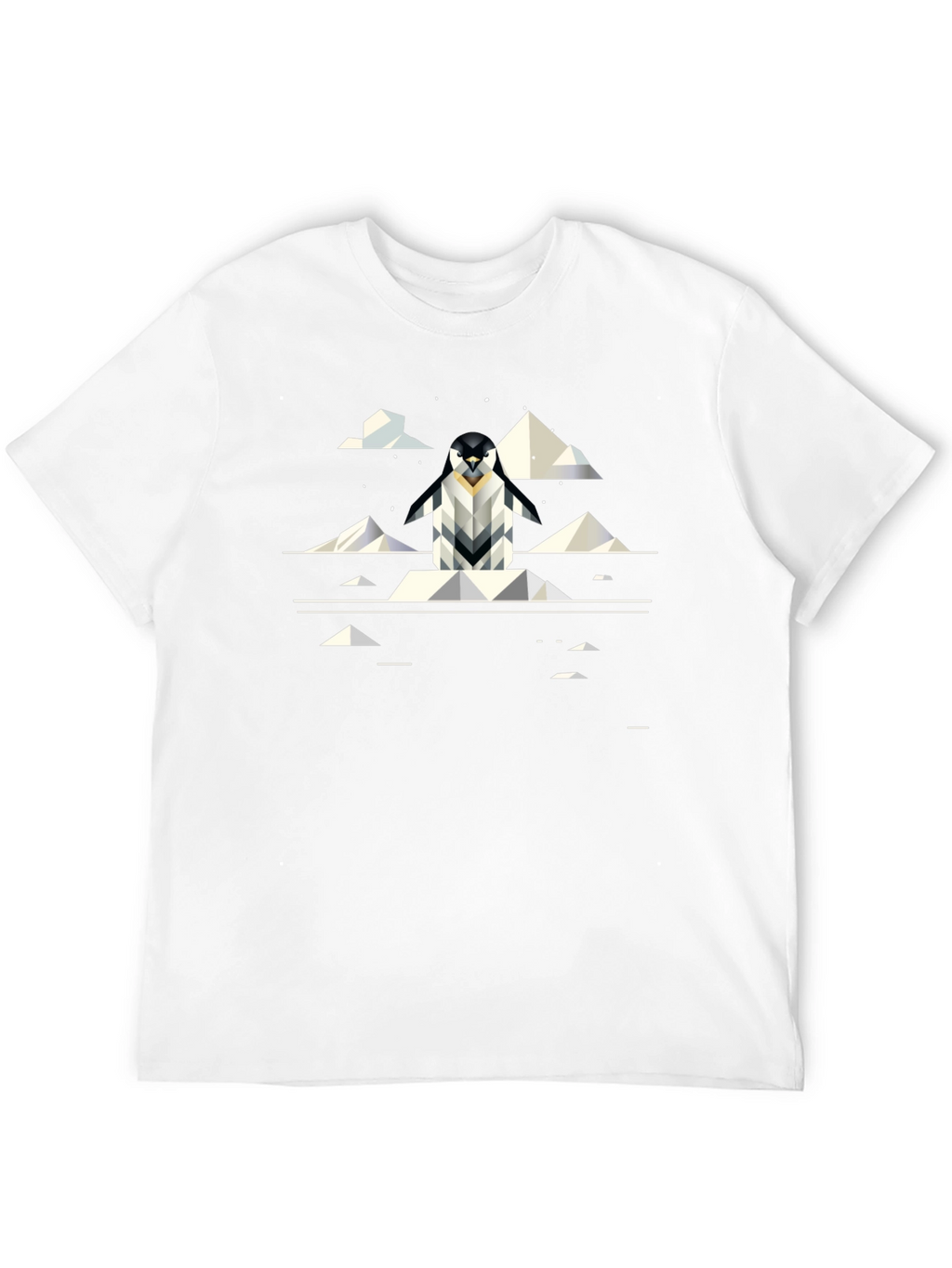 Geometric Penguin Graphic Black T-Shirt
