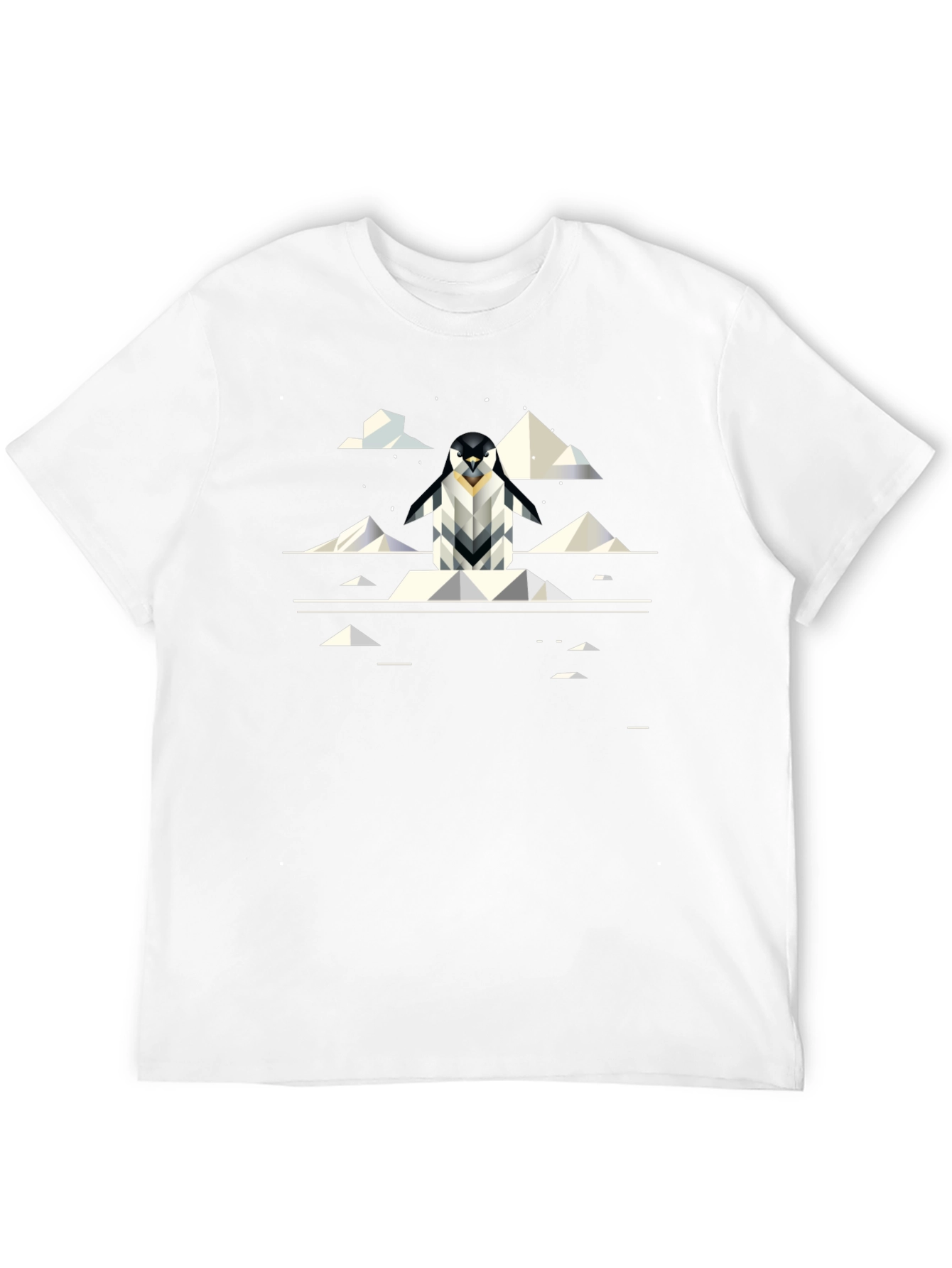 Geometric Penguin Graphic Black T-Shirt