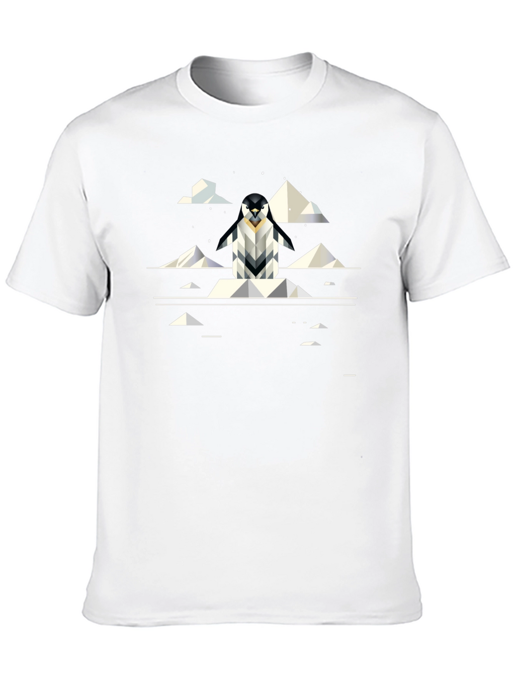 Geometric Penguin Graphic Black T-Shirt